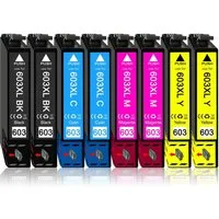 Druckerparadies 8er Pack Druckerpatronen 603 603XL kompatibel mit Epson WF-2850 Tintenpatrone (8-tlg)