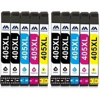 MOOHO 4er/5er/8er/10er XXL 405XL Druckerpatronen für EPSON 405 XL Multipack Tintenpatrone (WorkForce Pro WF-7310DTW WF-7830DTWF WF-7835DTWF WF-7840DTWF WF-3820DWF, WF-3825DWF WF-4820DWF WF-4825DWF WF-4830DTWF)
