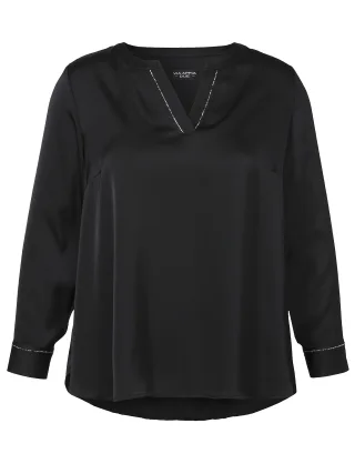VIA APPIA DUE - Bluse V-Ausschnitt 1/1 Arm schwarz - Gr. - 50