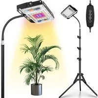 Rosnek Pflanzenlampe Vollspektrum LED mit Ständer, höhenverstellbar, dimmbare, LED fest integriert, mit timer(3/6/12 Stunden),60-160cm höhenverstellbar für große Pflanzen