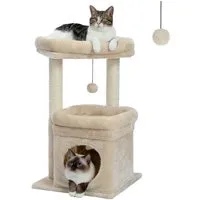 Purpurra Kratzbaum Kratzbaum für Indoor-Katzen mit gemütlichem Katzenhaus, 68cm