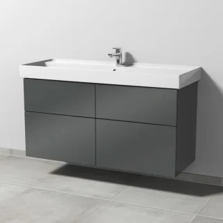 Sanipa 3way Waschtischunterbau zu Villeroy & Boch Collaro Waschtisch mit 4 Auszügen, Anthrazit-Glanz SF83879