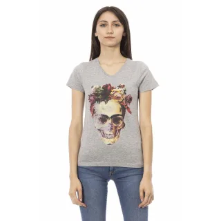 Frida Skull V-Ausschnitt T-Shirt im lässigen Stil