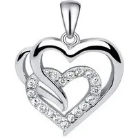 Goldene Hufeisen Herzanhänger Herz Anhänger aus 925 Silber mit Zirkonia Kristall Kettenanhänger (1 Stück, inkl. Geschenkbox), Rhodiniert