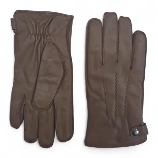 Herren-Winterhandschuhe aus hellbraunem italienischem Leder mit warmem Wollfutter, ideal zum Radfahren, Autofahren und für Freizeitaktivitäten.