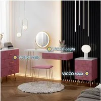 Vicco Nachtschrank Velia, Rosa, 41 x 62 cm mit 3 Schubladen (1-St)