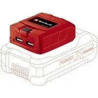 Power X-Change USB-Akku-Adapter TC-CP 18 Li USB-Solo rot, 2x USB-A Ladeanschluss