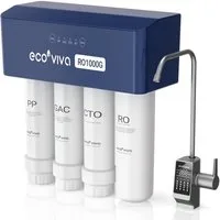 Ecoviva Wasserfilter RO1000G Untertisch Osmoseanlage Umkehrosmoseanlage Trinkwasser, Reduziert TDS, 2,1 l/min Wasserdurchflussrate, 3:1 Wassernutzung