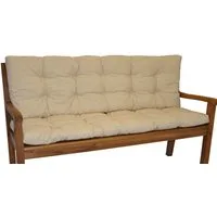 Rattani Bankauflage Kissen / Polster für Gartenbank / Bankkissen 120 cm beige, (Set Sitz und Rückenkissen), 2 teiliges Set Sitz und Rückenkissen .