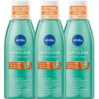 Nivea Gesichtspflege 3 x Derma Skin Clear Refining Toner 200 ml Set, 3-tlg.