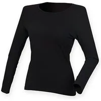 SF Women Langarmshirt Stretch Damen Langarmshirt / Longsleeve (Slim Fit) Länger geschnitten