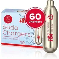 iSi CO₂-Kapsel Sodakapseln - 60 Stück - 8,4 g CO₂, Zubehör für iSi Soda Maker Classic, iSi Soda Siphon, iSi Twist 'n Sparkle, 8,4 g CO2, Recycelbar, Spar-Set