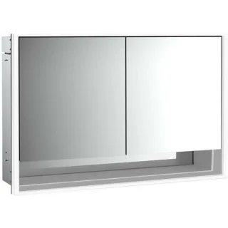 Emco Loft Unterputz-Lichtspiegelschrank 979805219 1200x733mm, mit Unterfach, LED, 2-türig, aluminium/Spiegel