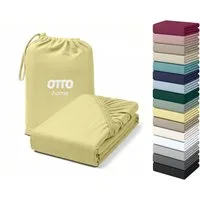 OTTO home Spannbettlaken Cremona, BASIC und PREMIUM Qualität, mit Elasthan, Baumwolle, Jersey (180 g/m), Gummizug: rundum, (1 Stück), bis 20 cm Höhe, Bettlaken ab Gr. 90x200 cm, Strapazierfähig