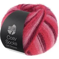 LANA GROSSA Meilenweit 100 g COSY SOCKS SOFT STRIPES Häkelwolle, 400 m (Flauschige Sockenwolle mit Merinowolle mit besonderem Druckeffekt, waschmaschinenfest), 100 g