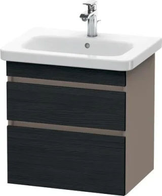 Duravit DuraStyle Waschtischunterbau wandhängend Eiche Schwarz & Basalt Matt 580x448x610 mm - DS6480 DS648001643