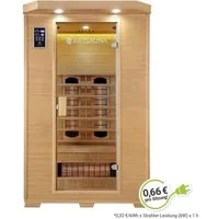 Artsauna Infrarotkabine Oslo, für 2 Personen, Hemlockholz, HiFi-System, Ionisator, LED-Farblicht