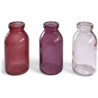 Sandra Rich Dekovase Glasvase 3er Set "Bottle klein" Ø 5 x 10,5cm, Glasflaschen