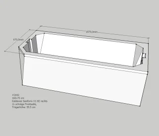 Neuesbad Wannenträger für Kaldewei Saniform/Star (s) 160x70 KE re/FE li, V1+3 (1s1g) SW11184