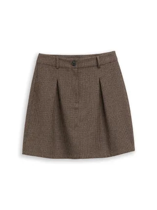 Denim Tom Tailor - Mini-Rock mit Karomuster small brown black check - Gr. - XL
