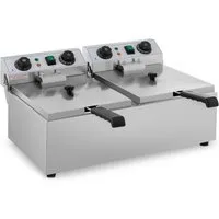 Royal Catering Fritteuse RCTF 10DB, 6400 W, 2 x 10 L Timer Kaltzone 230 V Doppel 2 x 3200 W
