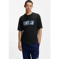 HUGO T-Shirt Napolux Rundhalsausschnitt, regular fit, Logodruck