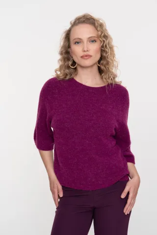 Geisha Fashion Women - pull 3/4 sleeve raspberry - Gr. - S