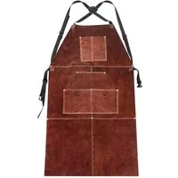 Yorbay Schweißerschürze aus Leder mit 5 Werkzeugtaschen 105x60cm, (mit 5 Werkzeugtaschen, Verstellbare Gurte), Flammhemmend Hitzebeständig Lederschürze Arbeitsschürze Schutzkleidung
