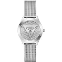 Guess Quarzuhr GLITZ PLAQUE GW0835L1, Armbanduhr, Damenuhr, Edelstahlarmband, Mineralglas, analog