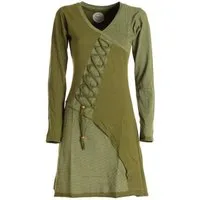Vishes Jerseykleid Asymmetrisches Langarm Damen Baumwoll-Keid Shirt-Kleid Ethno, Elfen Style, Sweat-Kleid