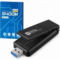 Forrlite WLAN-Stick AX5400 WLAN Adapter PC WiFi 6 Dualband,WLAN Stick für PC, 5GHz/2,4GHz mit Dual-5dBi-Antennen, WPS & Plug Play für Windows 10/11