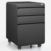 Dripex Aktenschrank Metall Rollcontainer Stahl Büroschrank mit 2/3 Schubladen