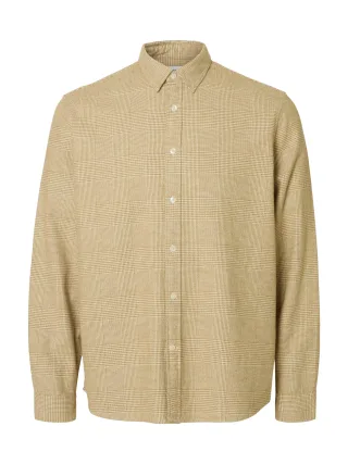 SELECTED MEN - SLHREGNOAH BRUSHED LS SHIRT oatmeal - Gr. - L
