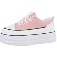 Ital-Design Damen Low-Top Freizeit Sneaker Flach Sneakers Low in Rosa