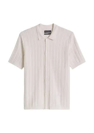 Marc OPolo Casual - Polo-Strickjacke regular White Cotton - Gr. - XXL