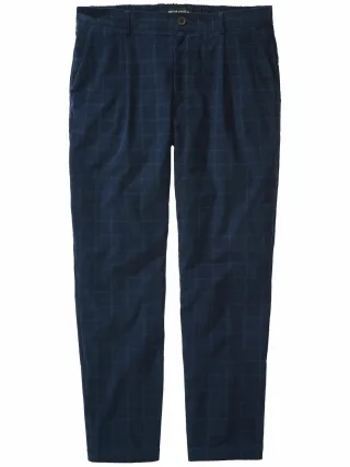 Mey & Edlich Herren Checker-Chino Blau 98 % Baumwolle, 2 % Elasthan