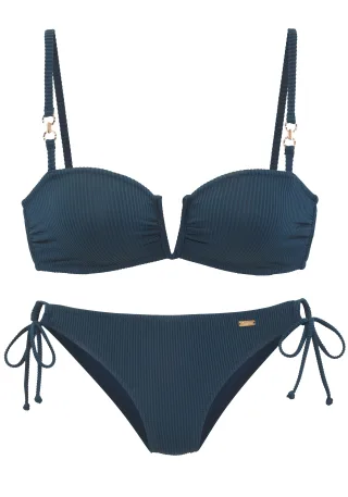 LASCANA - Buffalo LM Bandeau-Bikini dk petrol - Gr. - 34A