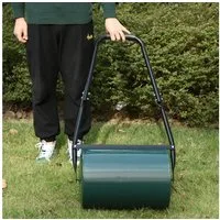 Outsunny Rasenwalze mit U-Griff, 30 cm Durchmesser, 30 L, Metall, 41 cm, Gartenwalze, 1-tlg., Gartenrolle,für Garten, Dunkelgrün