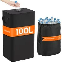 Lifewit Mülleimer Pfandflaschensammler mit Deckel Einwurfloch für Leergut Altglas Küche., 100l, Faltbar