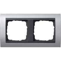 Abdeckrahmen 2-fach Aluminium mit Zwischenrahmen, bruchsicher, für Unterputzmontage aluminium, Retail