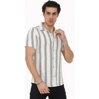 Megaman Jeans Kurzarmhemd Herren Kurzarm-Hemd Sommer Leinen-Optik Premium