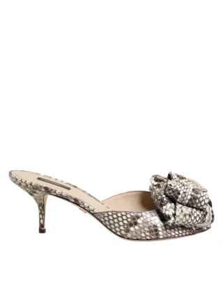 Dolce & Gabbana Mehrfarbige Keira Schleifen Leder Peeptoe Mules Schuhe