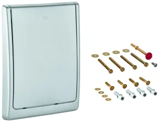 Grohe Abdeckplatte 43179 komplett für WC-Druckspüler Wandeinbau mattchrom, 43179P00 43179P00