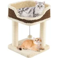 COSTWAY Kratzbaum, Katzenbaum, Kletterbaum, Katzenmöbel, mit Ball