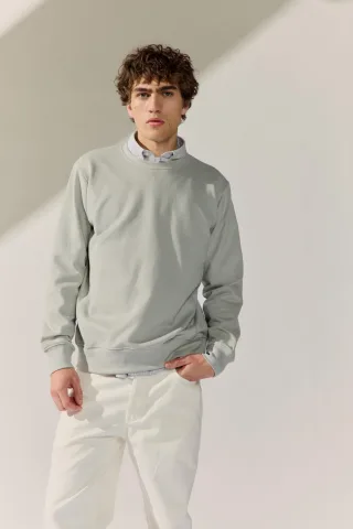 BASEFIELD - Rundhals Sweat Shirt ash grey - Gr. - L