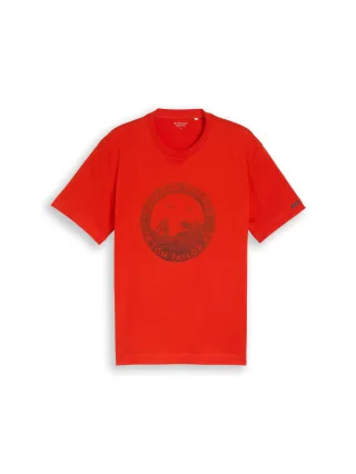 Tom Tailor - T-Shirt mit Print orange red - Gr. - XL