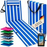 Detex Gartenliege, Strandmatte Klappbar mit Tragegurt Strandliege Verstellbar Rückenlehne