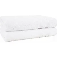 HAMMETEX Duschtuch 2er Set Badetücher 70x140 cm, 100% Baumwolle, Weich & Saugstark, Frottier (Set, 2-St), mit Bordüre, einfarbig, weich