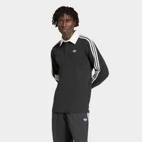 adidas Originals Poloshirt 3-STREIFEN RUGBY LONGSLEEVE POLO mit Druckknopf, aus Baumwolle