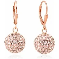 Karisma Paar Ohrhänger Damen Ohrhänger Ohrringe - Silber 925 Rosé Gold beschichtet, Mit Kristall Elements 12mm - 1549E.RG.12